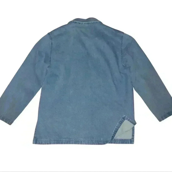 Vintage Hummingbird Denim The Blue Floral Embroidered Barn Chore Jacket - Picture 4 of 7